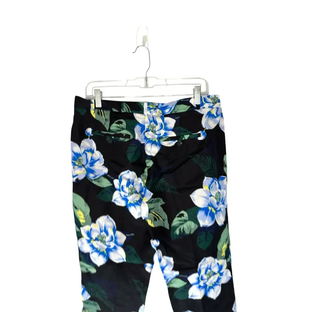 Banana Republic Blue Floral Print Office Work‎ Career Avery Trouser Pants Size 6